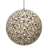 Sola Pendant - Bamboo Exterior / Black Interior