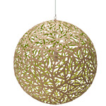 Sola Pendant - Bamboo Exterior / Lime Interior