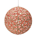 Sola Pendant - Bamboo Exterior / Red Interior