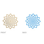 Sunflower Sconce Shade - Bamboo Exterior / Blue Interior