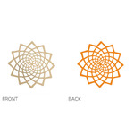 Sunflower Sconce Shade - Bamboo Exterior / Orange Interior