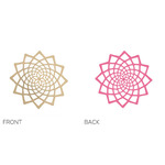 Sunflower Sconce Shade - Bamboo Exterior / Pink Interior