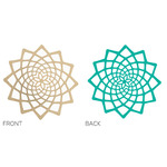 Sunflower Sconce Shade - Bamboo Exterior / Aqua Interior