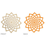 Sunflower Sconce Shade - Bamboo Exterior / Orange Interior
