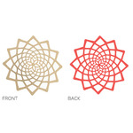 Sunflower Sconce Shade - Bamboo Exterior / Red Interior