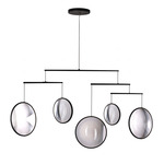 Focus Chandelier - Black / Clear