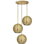 Aria Multi Light Pendant - Polished Brass