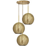 Aria Multi Light Pendant - Polished Brass