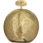 Aria Semi Flush Ceiling Light - Polished Brass