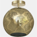 Warda Semi Flush Ceiling Light - Polished Brass