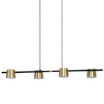 Altamira Linear Chandelier - Black / Brass/ White