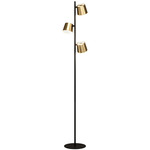 Altamira Floor Lamp - Black / Brass / White