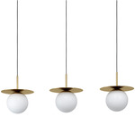 Arenales Linear Pendant - Brushed Brass / Opal