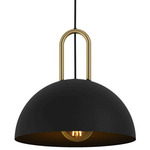 Calmanera Pendant - Black / Brass / Black