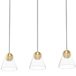 Cerasella Linear Pendant - Brushed Brass / Clear