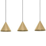 Narices Linear Pendant - Black / Brushed Brass