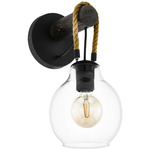 Roding Wall Sconce - Black / Clear