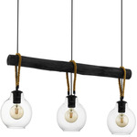 Roding Linear Pendant - Black / Clear