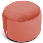 Point Velvet Ottoman - Rhubarb