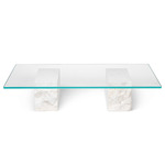 Mineral Coffee Table - Bianco Curia Marble / Clear