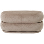 Oval Pouf - Faded Velvet Beige