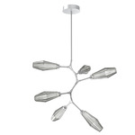 Aalto Vine Branch Chandelier - Classic Silver / Optic Ribbed Smoke