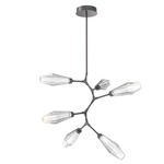 Aalto Vine Branch Chandelier - Graphite / Optic Ribbed Clear