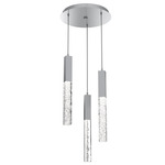 Axis Round Multi Light Pendant - Classic Silver / Clear