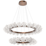 Blossom Two Tier Ring Chandelier - Burnished Bronze / Clear