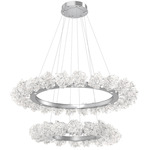 Blossom Two Tier Ring Chandelier - Classic Silver / Clear