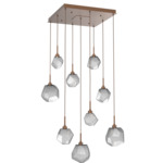 Gem Square Multi Light Pendant - Burnished Bronze / Smoke