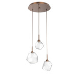 Gem Round Multi Light Pendant - Burnished Bronze / Clear