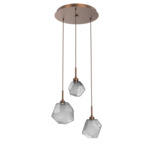 Gem Round Multi Light Pendant - Burnished Bronze / Smoke