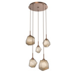 Gem Round Multi Light Pendant - Burnished Bronze / Bronze