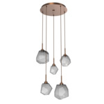 Gem Round Multi Light Pendant - Burnished Bronze / Smoke