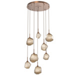 Gem Round Multi Light Pendant - Burnished Bronze / Bronze