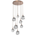 Gem Round Multi Light Pendant - Burnished Bronze / Smoke