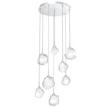 Gem Round Multi Light Pendant - Classic Silver / Clear