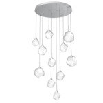 Gem Round Multi Light Pendant - Classic Silver / Clear