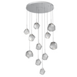 Gem Round Multi Light Pendant - Classic Silver / Smoke