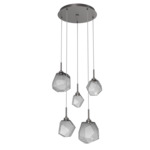 Gem Round Multi Light Pendant - Graphite / Smoke