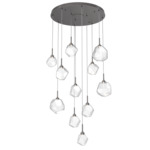 Gem Round Multi Light Pendant - Graphite / Clear