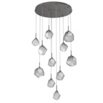 Gem Round Multi Light Pendant - Graphite / Smoke