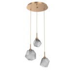 Gem Round Multi Light Pendant - Novel Brass / Smoke