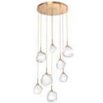 Gem Round Multi Light Pendant - Novel Brass / Clear