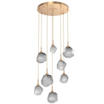 Gem Round Multi Light Pendant - Novel Brass / Smoke