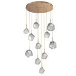 Gem Round Multi Light Pendant - Novel Brass / Smoke