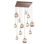 Gem Square Multi Light Pendant - Burnished Bronze / Bronze