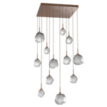 Gem Square Multi Light Pendant - Burnished Bronze / Smoke