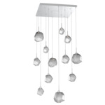 Gem Square Multi Light Pendant - Classic Silver / Smoke